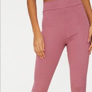 Rose ribbed PLT leggings